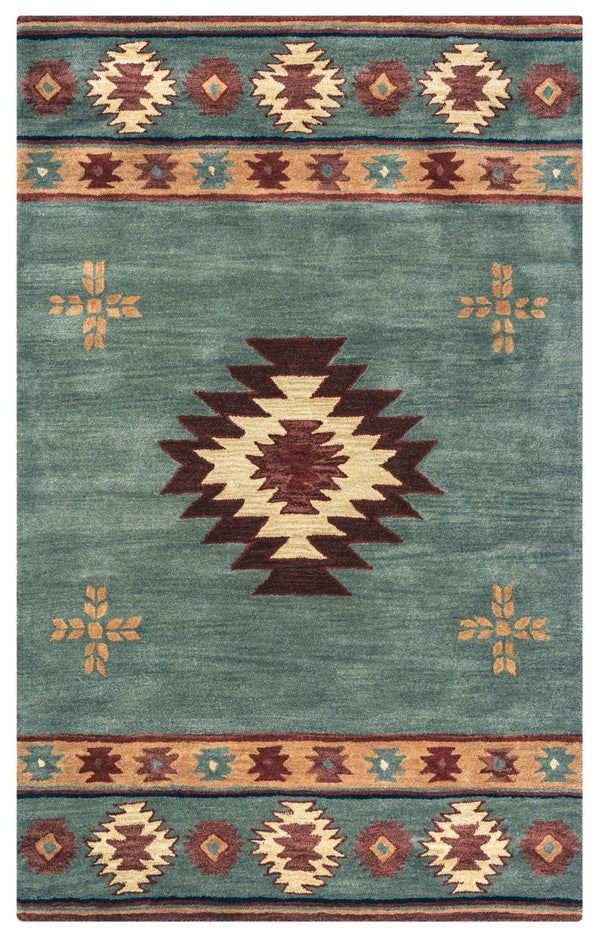 Alora Decor Ryder Hand-Tufted 100% Wool Southwestern Rug With Dense Cut-Loop Pile For Cozy Lodge Style 8' x 10' RYDRY100300300810