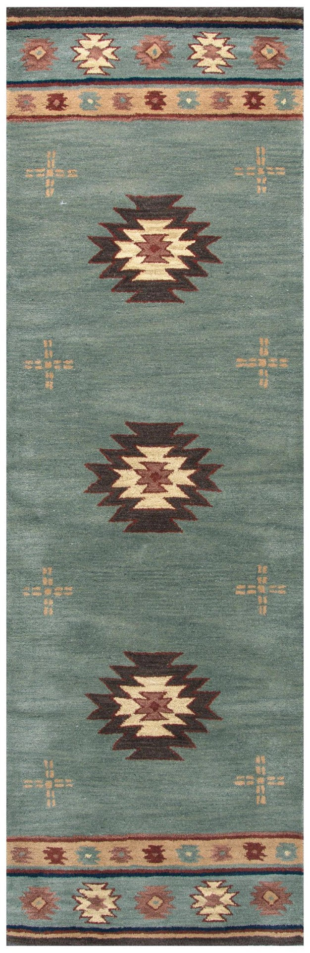Alora Decor Ryder Hand-Tufted Wool Runner With Southwestern Motifs, Ultra-Dense Pile, Rustic Lodge Warmth And Durability 2'6" x 10' RYDRY100330372610