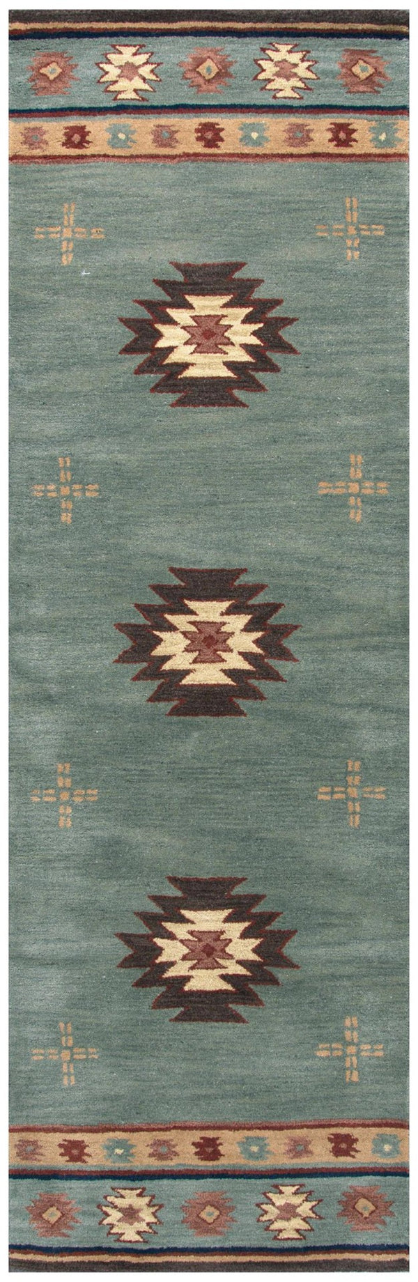 Alora Decor Ryder Hand-Tufted Wool Runner With Southwestern Motifs, Ultra-Dense Pile, Rustic Lodge Warmth And Durability 2'6" x 10' RYDRY100330372610