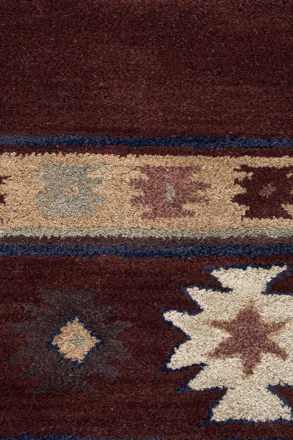 Alora Decor Ryder Hand-Tufted Wool Runner Rug With Southwestern Geometrics In Red, Burgandy, Tan & Navy Elegance 2'6" x 10' RYDRY1004RE002610