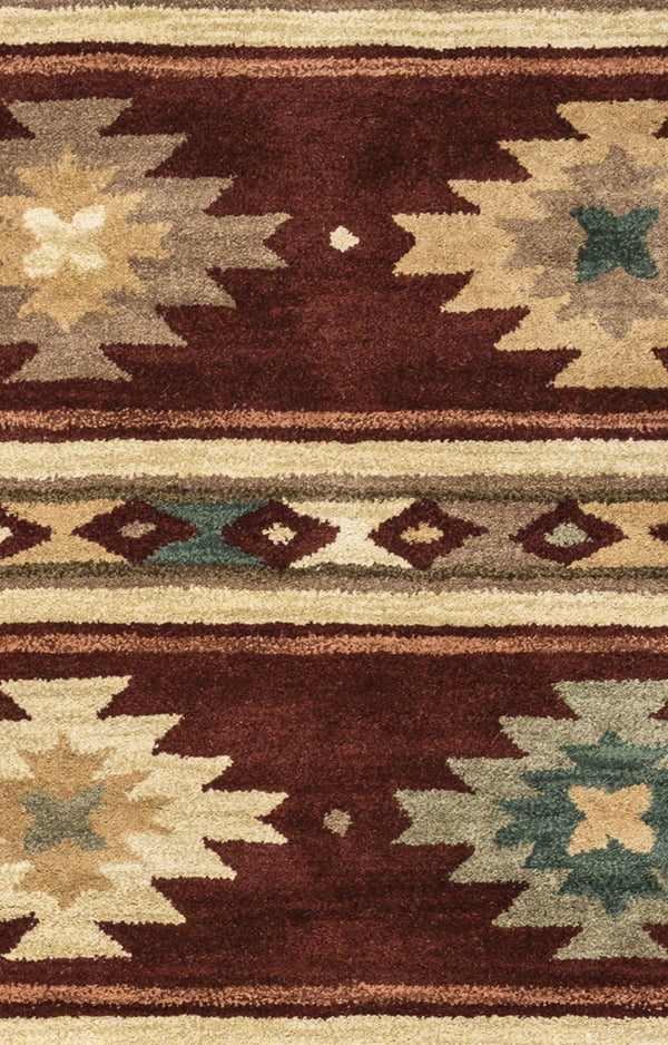 Alora Decor Ryder Hand-Tufted 100% Wool Southwestern Rug With Bold Geometric Pattern In Warm Red Hues 5' x 8' RYDRY100500700508
