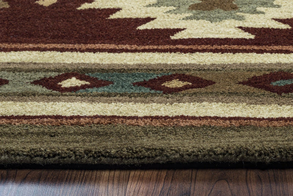 Alora Decor Ryder Hand-Tufted 100% Wool Southwestern Rug With Bold Geometric Pattern In Warm Red Hues 5' x 8' RYDRY100500700508