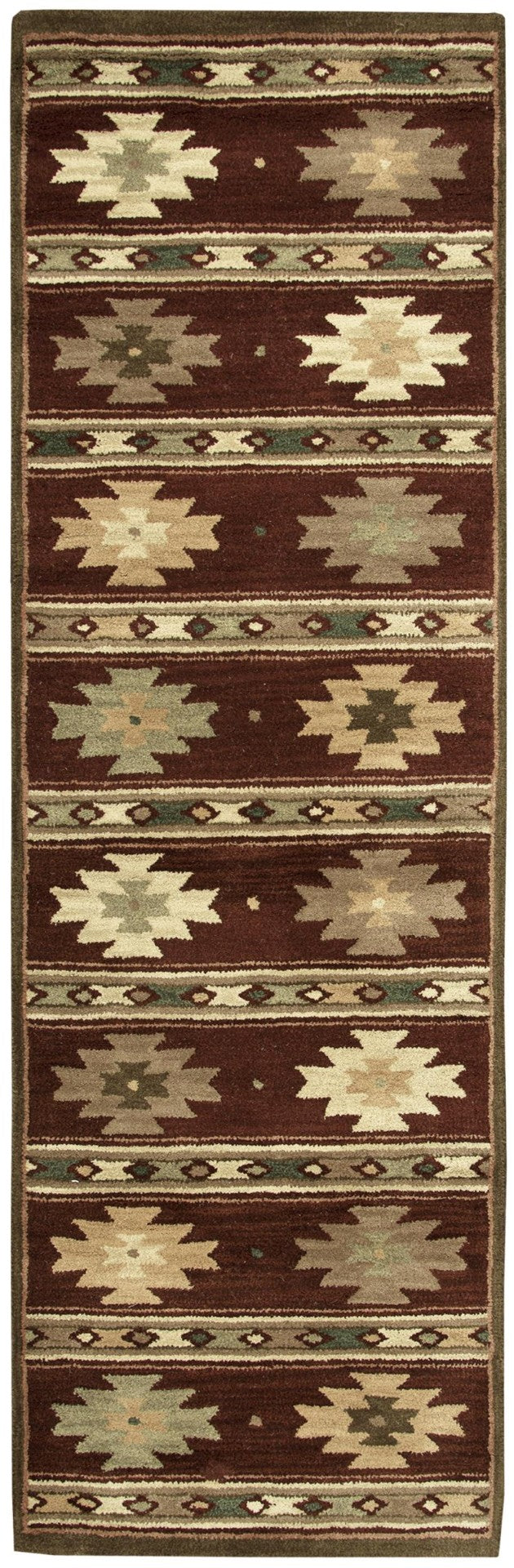 Alora Decor Ryder Hand-Tufted 100% Wool Southwestern Runner Rug — Red & Teal Native-Inspired Durable Elegance RYDRY100500702608