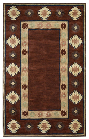 Alora Decor Ryder Hand‑Tufted 100% Wool Southwestern Rug In Rich Reds And Earth Tones For Cozy Lodge Style 9' x 12' RYDRY100600700912