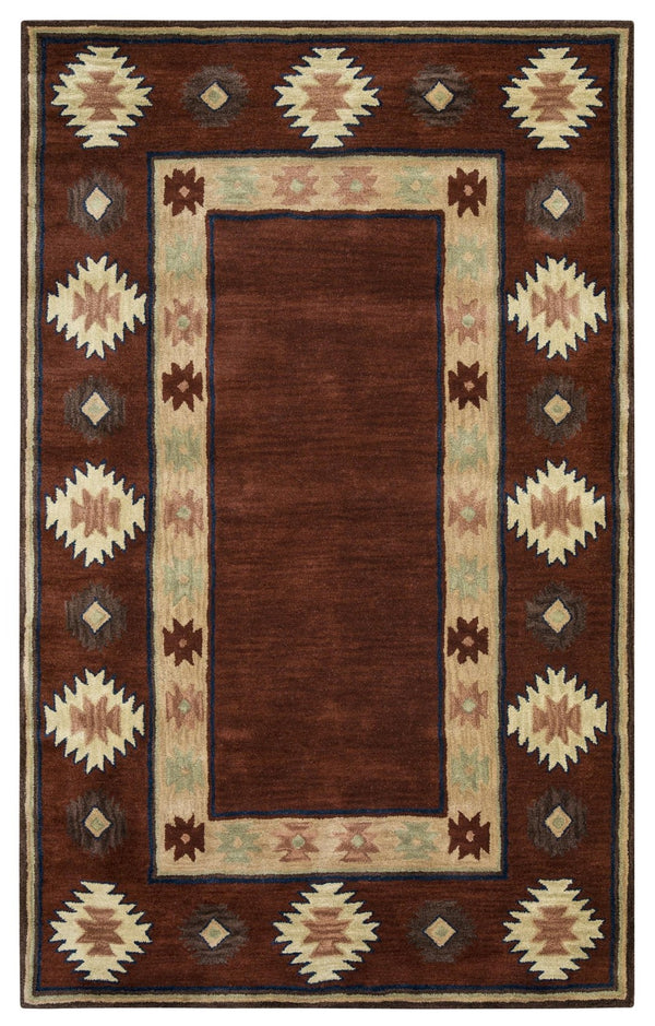 Alora Decor Ryder Hand‑Tufted 100% Wool Southwestern Rug In Rich Reds And Earth Tones For Cozy Lodge Style 9' x 12' RYDRY100600700912