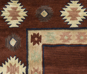 Alora Decor Ryder Hand‑Tufted 100% Wool Southwestern Rug In Rich Reds And Earth Tones For Cozy Lodge Style 9' x 12' RYDRY100600700912