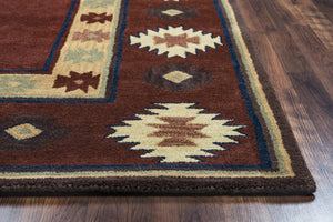 Alora Decor Ryder Hand-Tufted 100% Wool Runner Rug With Southwestern Geometrics In Warm Red, Durable Finish 2'6" x 8' RYDRY100600702608