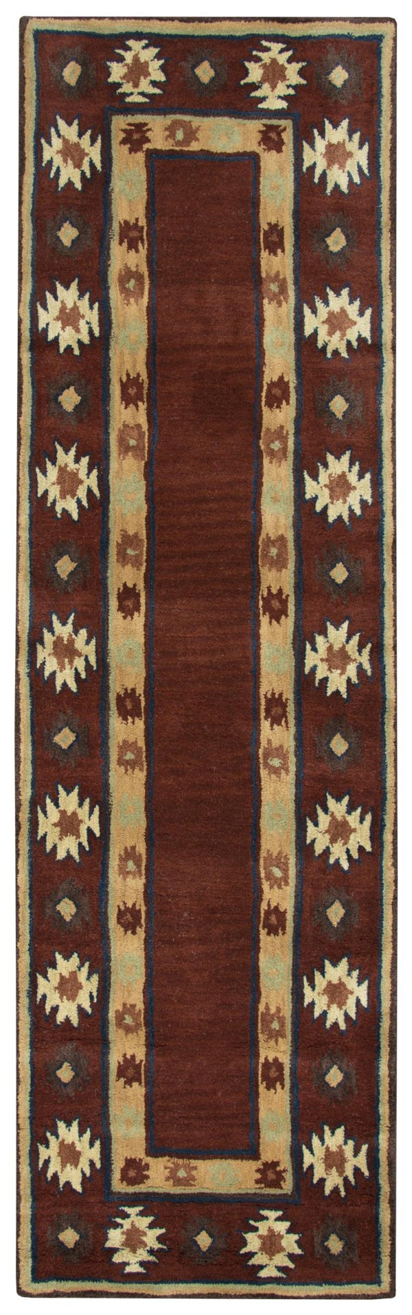 Alora Decor Ryder Hand-Tufted 100% Wool Runner Rug With Southwestern Geometrics In Warm Red, Durable Finish 2'6" x 8' RYDRY100600702608