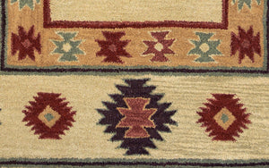 Alora Decor Ryder Hand-Tufted Wool Runner Rug - 100% Dense Wool, Southwestern Motifs In Tan Brown Gray Burgundy (2'6"X8') RYDRY100700042608