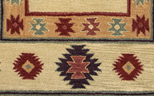 Alora Decor Ryder Hand-Tufted Wool Runner Rug - 100% Dense Wool, Southwestern Motifs In Tan Brown Gray Burgundy (2'6"X8') RYDRY100700042608