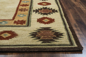 Alora Decor Ryder Hand-Tufted Wool Runner Rug - 100% Dense Wool, Southwestern Motifs In Tan Brown Gray Burgundy (2'6"X8') RYDRY100700042608