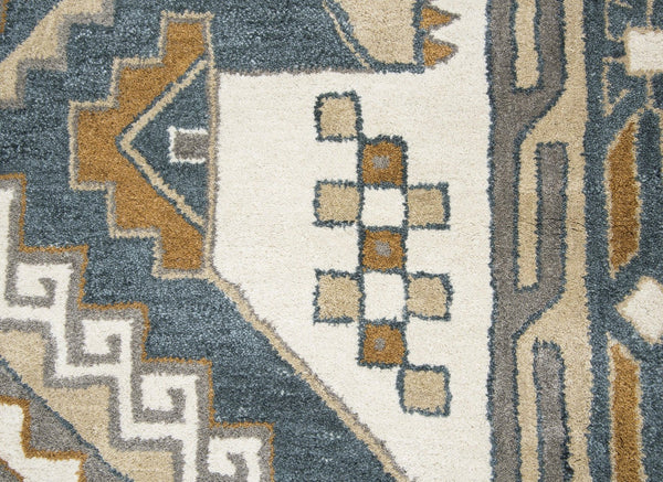 Alora Decor Ryder Hand-Tufted Gray Runner Rug 100% Wool Southwestern Motif, 2'6"X8' Plush Low-Profile Runner RYDRY100933882608
