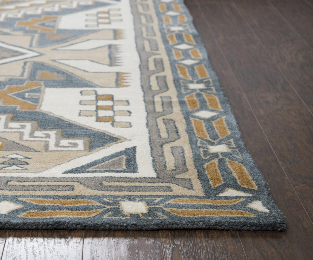 Alora Decor Ryder Hand-Tufted 100% Wool Southwestern Square Rug, Neutral Textured Pile 8'X8' For Cozy Rooms RYDRY1009338808RD