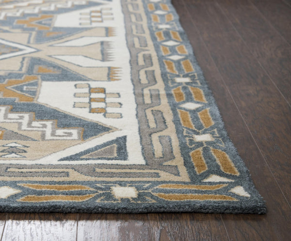 Alora Decor Ryder Hand-Tufted Gray Runner Rug 100% Wool Southwestern Motif, 2'6"X8' Plush Low-Profile Runner RYDRY100933882608