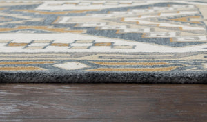 Alora Decor Ryder Hand-Tufted Gray Runner Rug 100% Wool Southwestern Motif, 2'6"X8' Plush Low-Profile Runner RYDRY100933882608