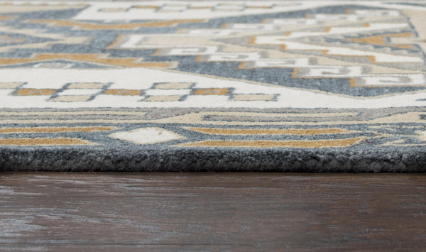 Alora Decor Ryder Hand-Tufted Gray Runner Rug 100% Wool Southwestern Motif, 2'6"X8' Plush Low-Profile Runner RYDRY100933882608