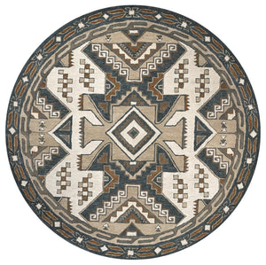Alora Decor Ryder Hand-Tufted 100% Wool Southwestern Square Rug, Neutral Textured Pile 8'X8' For Cozy Rooms RYDRY1009338808RD