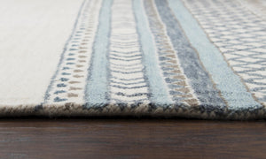 Alora Decor Ryder Hand-Tufted 100% Wool Round Rug, Southwestern Geometric 8' Anchor Rug In Ivory Tan Aqua Gray RYDRY1011093708RD