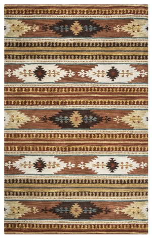 Alora Decor Ryder Hand‑Tufted 100% Wool Southwestern Rug With Navajo-Inspired Motifs, Plush Pile, Durable Edge 5' x 8' RYDRY101600750508
