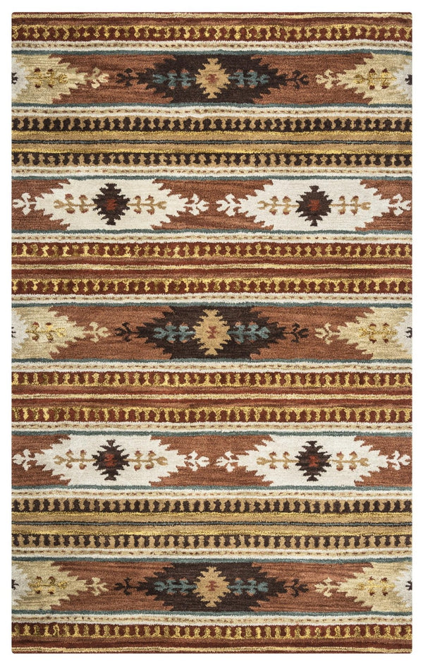 Alora Decor Ryder Hand‑Tufted 100% Wool Southwestern Rug With Navajo-Inspired Motifs, Plush Pile, Durable Edge 5' x 8' RYDRY101600750508