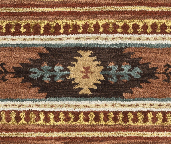 Alora Decor Ryder Hand-Tufted Wool Runner Rug With Southwestern Navajo-Inspired Geometrics And Earth Tones Durable Plush 2'6" x 10' RYDRY101600752610
