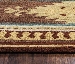 Alora Decor Ryder Southwestern Hand-Tufted Wool Rug With Wide Ruins Geometric Motif In Warm Earth Tones, Durable 10' x 10' RYDRY1016007510RD