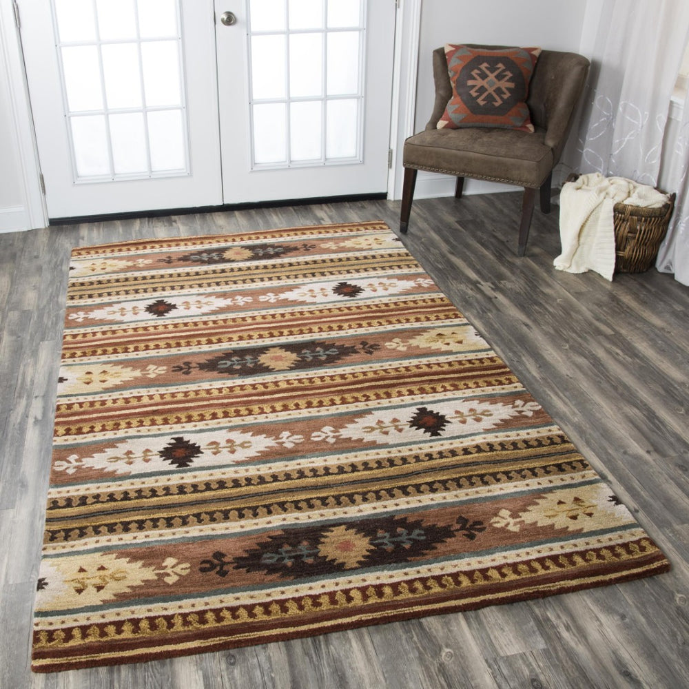 Alora Decor Ryder Hand-Tufted Wool Runner Rug With Southwestern Navajo-Inspired Geometrics And Earth Tones Durable Plush 2'6" x 10' RYDRY101600752610