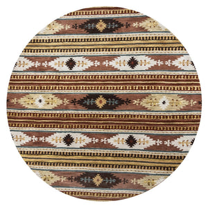 Alora Decor Ryder Southwestern Hand-Tufted Wool Rug With Wide Ruins Geometric Motif In Warm Earth Tones, Durable 10' x 10' RYDRY1016007510RD
