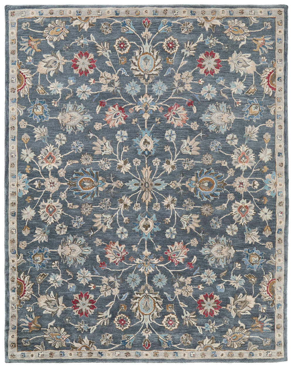 Feizy Rugs Rylan Hand Tufted Wool Accent Rug Oriental Floral Vines for Bedroom or Entryway RYL8639FBLU000C00