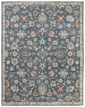 Feizy Rugs Rylan Hand Tufted Wool Accent Rug Oriental Floral Vines for Bedroom or Entryway RYL8639FBLU000C00