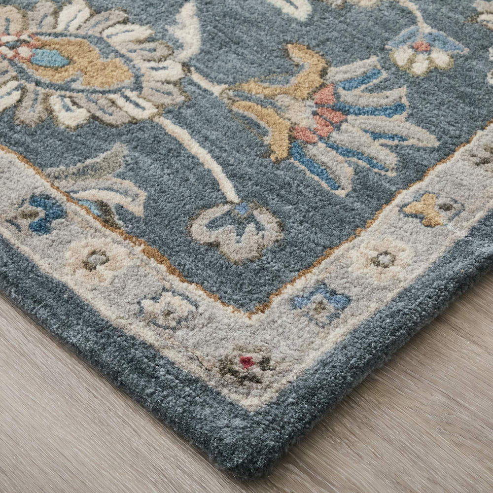 Feizy Rugs Rylan Hand Tufted Wool Accent Rug Oriental Floral Vines for Bedroom or Entryway RYL8639FBLU000C00