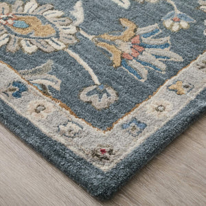 Feizy Rugs Rylan Hand Tufted Wool Accent Rug Oriental Floral Vines for Bedroom or Entryway RYL8639FBLU000C00