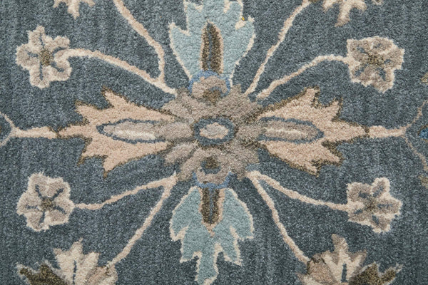 Feizy Rugs Rylan Hand Tufted Wool Accent Rug Oriental Floral Vines for Bedroom or Entryway RYL8639FBLU000C00