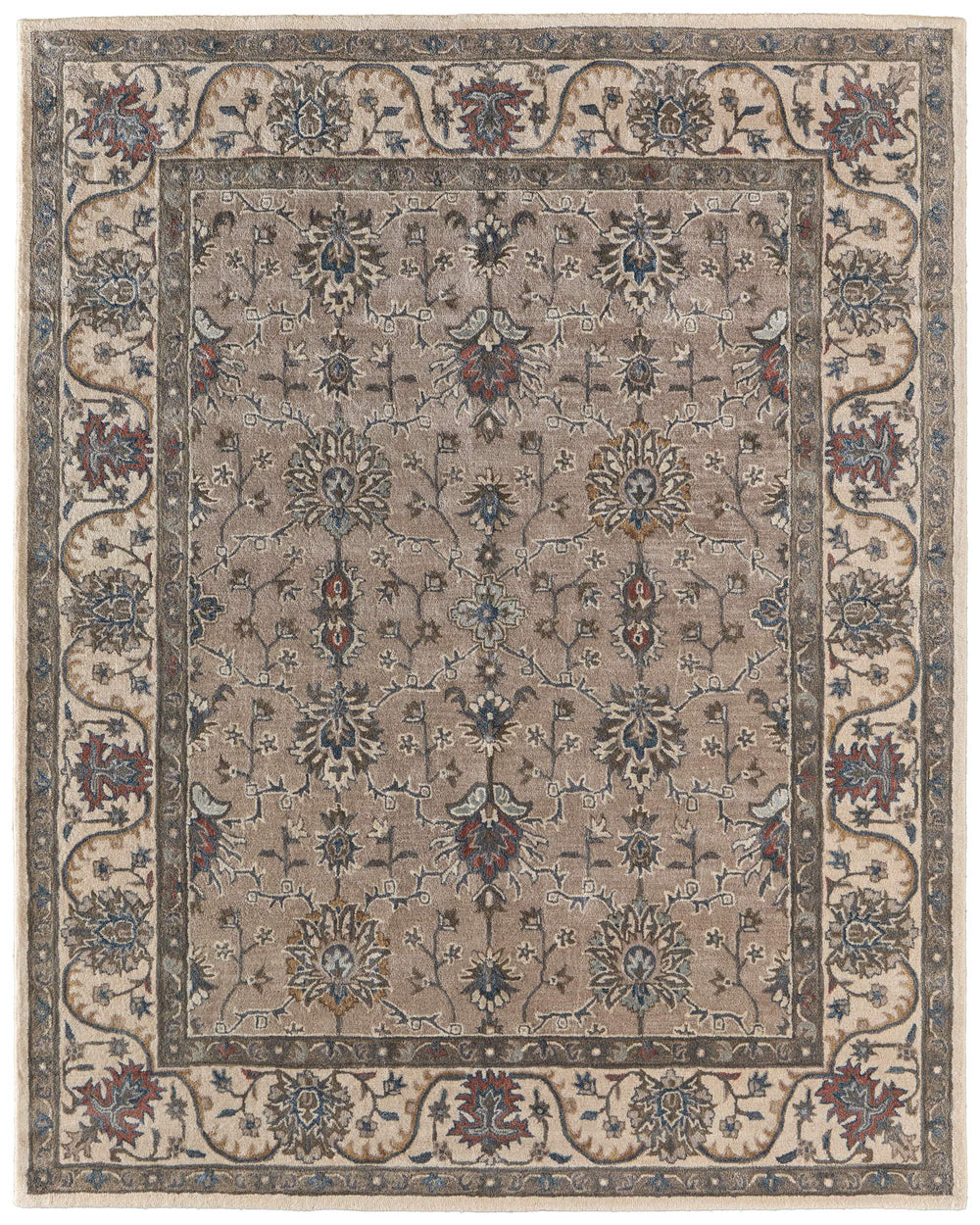Feizy Rugs Rylan Hand Tufted Wool Oriental Rug Floral Vine Pattern for Spacious Living Rooms RYL8640FGRY000H00