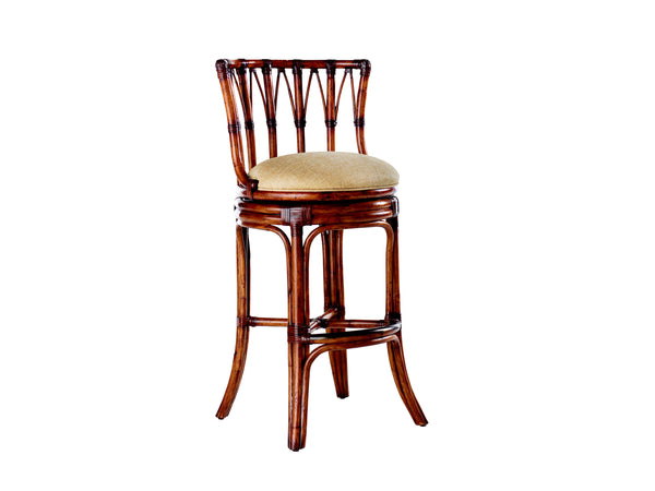 Lexington Tommy Bahama Home South Beach Swivel Stool - Elegant Caribbean Design With Woven Abaca & Luxurious Rattan Accents Plantation  531-816-01