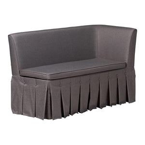 Baxton Studio Baxton Studio Reuben Fabric Upholstered Corner Banquette Nook Set with Pleated Bench Skirts Reagon-Grey/Walnut-3PC Dining Nook Set