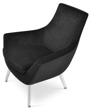 Soho Concept Rebecca Armchair - Stylish Industrial Design With Chrome Finish, Soft Leatherette & 2-year Guarantee Black  Soho-concept-dining-chair-12582