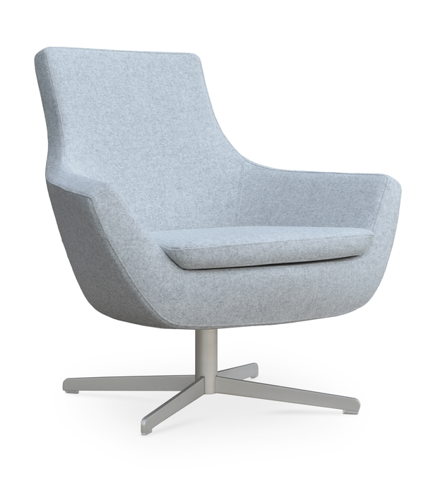 Soho Concept Rebecca Armchair Swivel - Elegant Boucle & Camira Fabric, Brass Base, 10-year Guarantee, 350 Lbs Support Silver  Soho-concept-dining-chair-12418