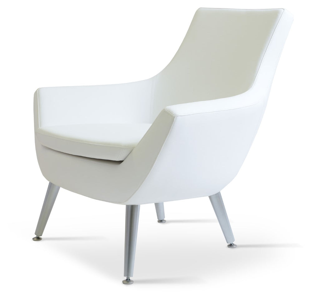 Soho Concept Rebecca Armchair - Stylish 4 Metal Legs, Walnut Finish, Soft Ppm-fr Leatherette & 2-year Warranty Light Grey  Soho-concept-dining-chair-13303