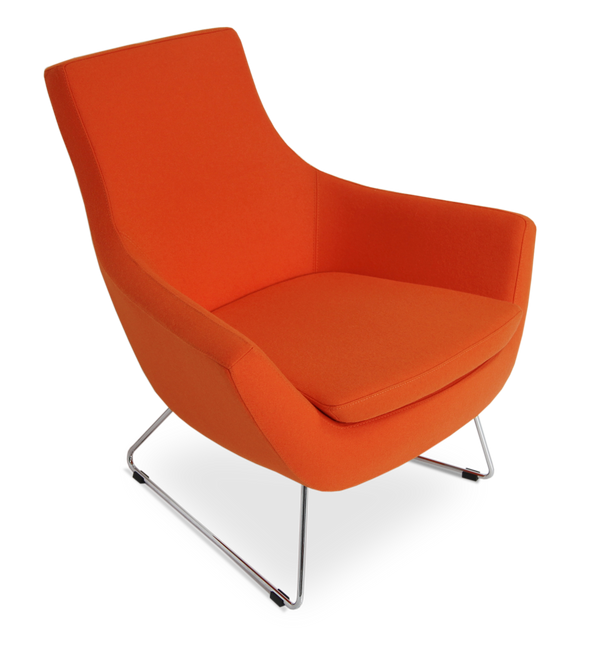 Soho Concept Rebecca Two Seater Sofa With Stylish Metal Legs - Durable Camira Wool & 10-year Guarantee Upholstery Orange  Soho-concept-dining-chair-12490