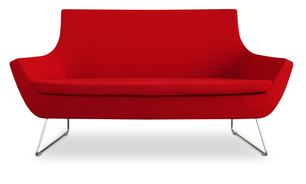 Soho Concept Rebecca Sofa - Elegant Two-seater In Camira Wool Fabric, Walnut Finish, 10-year Guarantee, 400 Lbs Capacity Red Solid Beech Wood ,Wa,Nut Finish Soho-concept-dining-chair-12518