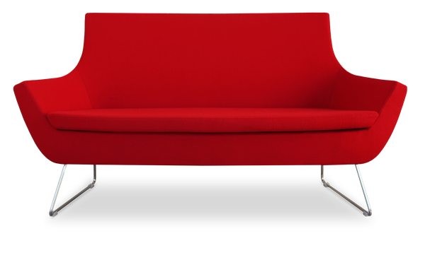 Soho Concept Rebecca Sofa - Elegant Two-seater In Camira Wool Fabric, Walnut Finish, 10-year Guarantee, 400 Lbs Capacity Red Solid Beech Wood ,Wa,Nut Finish Soho-concept-dining-chair-12518