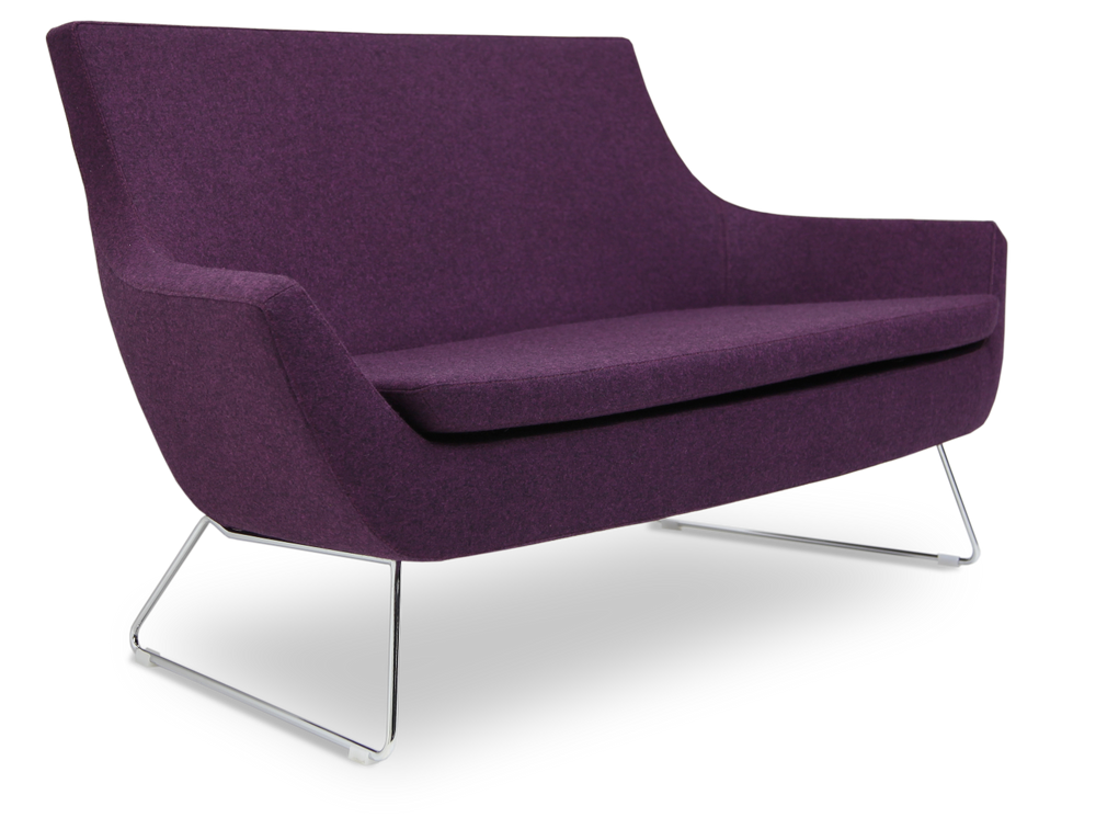 Soho Concept Rebecca Sofa - Elegant Two-seater In Camira Wool Fabric, Walnut Finish, 10-year Guarantee, 400 Lbs Capacity Red Solid Beech Wood ,Wa,Nut Finish Soho-concept-dining-chair-12518