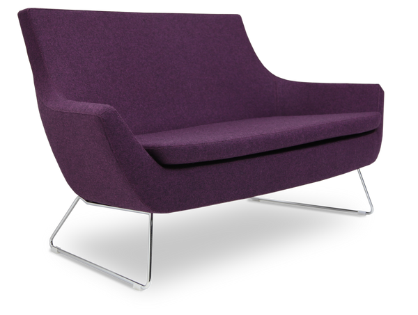 Soho Concept Rebecca Sofa - Elegant Two-seater In Camira Wool Fabric, Walnut Finish, 10-year Guarantee, 400 Lbs Capacity  Solid Beech Wood ,Wa,Nut Finish Soho-concept-dining-chair-12519