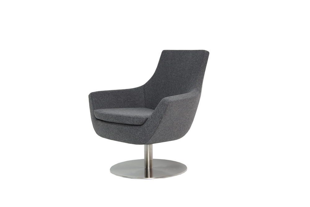 Soho Concept Rebecca Armchair Swivel With Camira Blazer Wool, 10-year Guarantee, Stylish Boucle Fabric Design Dark Grey  Soho-concept-dining-chair-13287