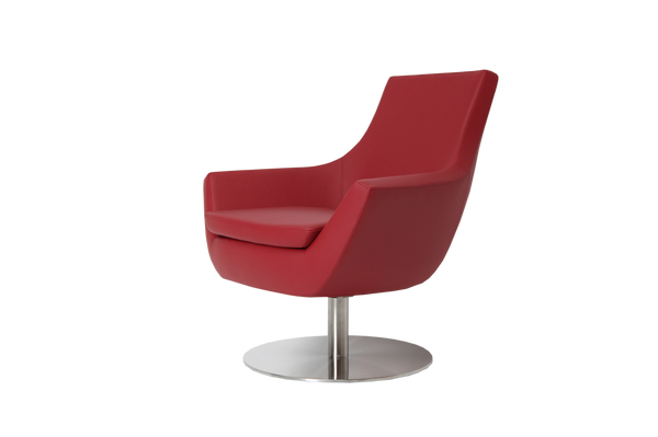 Soho Concept Rebecca Armchair - Genuine Leather Swivel Chair With Modern Design, 360-degree Rotation & Durability Red  Soho-concept-dining-chair-12541