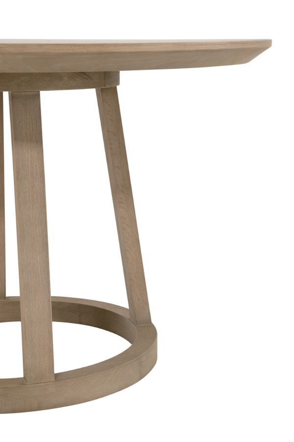 Essentials For Living Reeves 48" Round Dining Table - Timeless Smoke Gray Oak Finish, Sturdy Base & Easy Maintenance Design Smoke Gray Oak Solid Oak Wood,Oak Veneer 8010.Sgry-oak