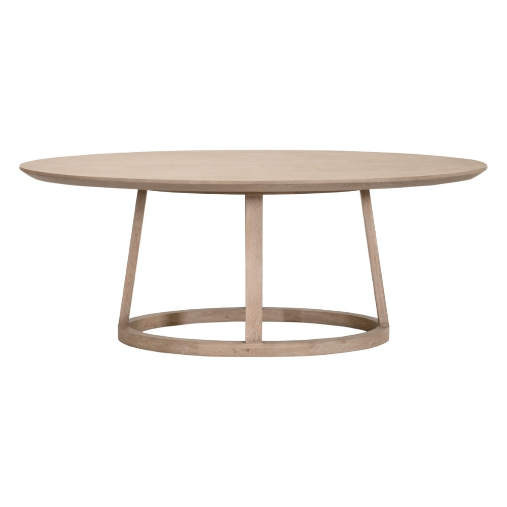 Essentials For Living Reeves Oval Dining Table - Timeless Smoke Gray Oak Finish With Stain-resistant Coating & Sturdy Base Smoke Gray Oak Solid Oak Wood,Oak Veneer 8011.Sgry-oak