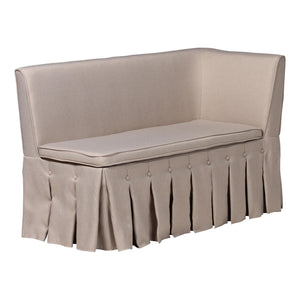 Baxton Studio Baxton Studio Reginald L-shaped Fabric Banquette Nook Set with Pleated Skirted Benches Reginald-Light Beige/Walnut-3PC Dining Nook Set