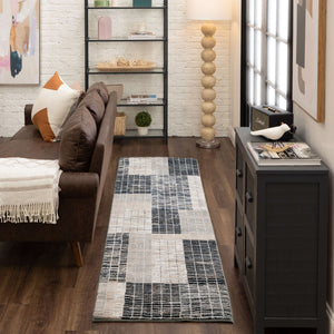 Karastan Rugs Vanguard by Drew & Jonathan Home Resolute Machine Woven Triexta Modern/Contemporary Area Rug Frost Grey 2' 4" x 7' 10"